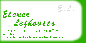 elemer lefkovits business card